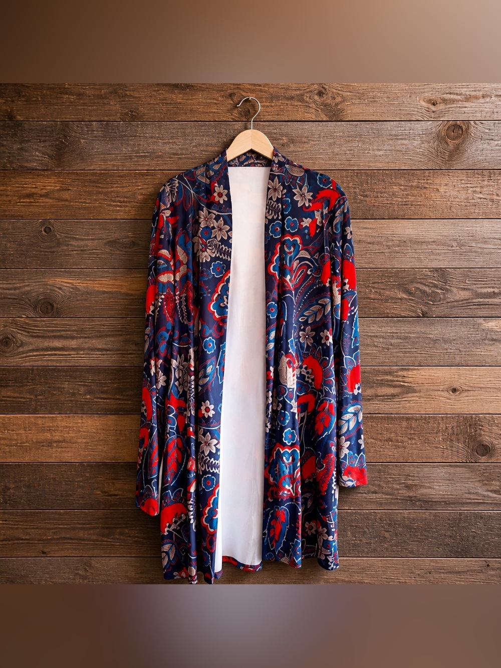 Coeur De Vague size XXL Floral Print Open Front Cardigan